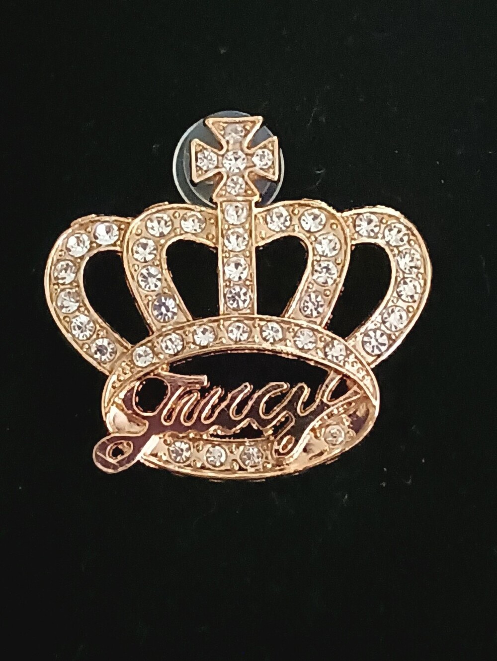 Shoe Charm Gold Crystal Crown